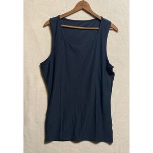 Devops Navy Blue Tank Top Athletic Sleeveless Shirt Mens Large Polyester Spandex